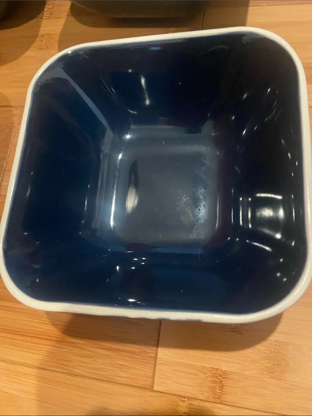 Set of 4 Square Serving Bowls - Navy and White
